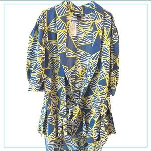 New‎ W/Tag Ashley Stewart Mixed Media Tie Front Kimono Duster Sz. 20